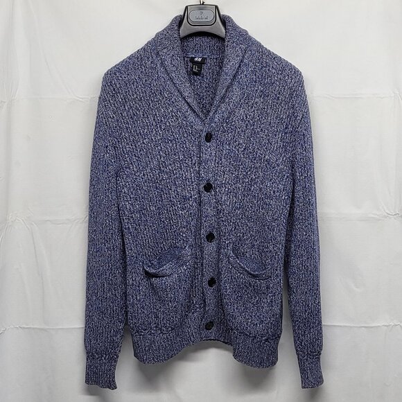 H&M Mens Cardigan Sweater XL Button Up Long Sleeve Pockets Heavyweight Cozy - Picture 1 of 13